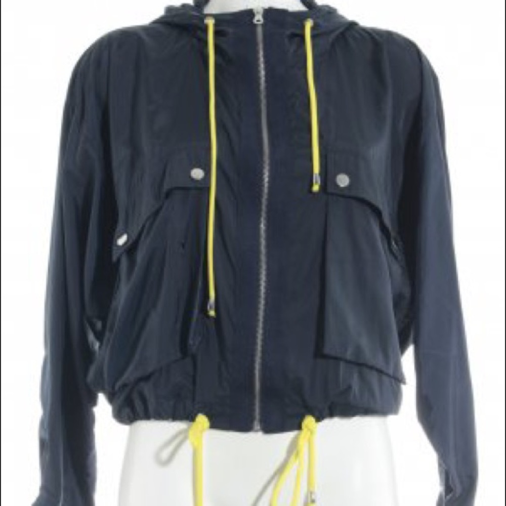 Zara blue with yellow windbreaker